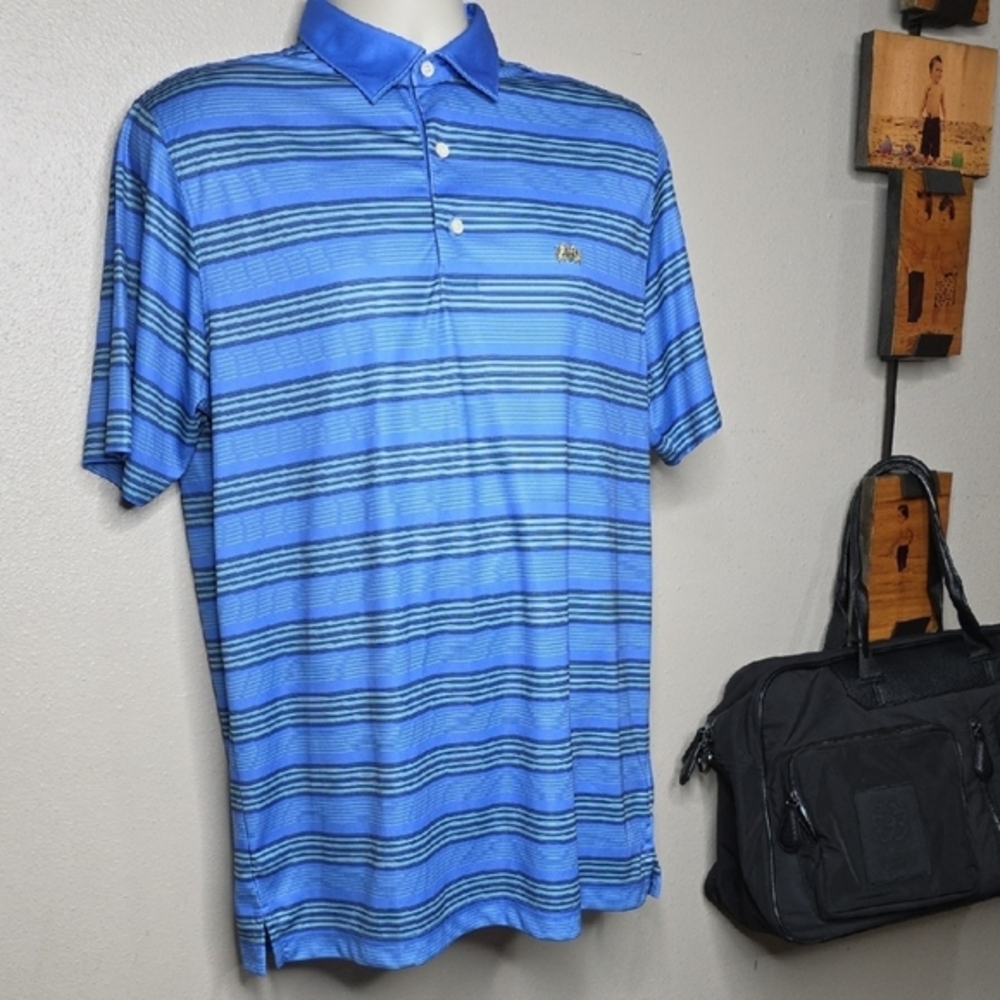 Tourney Vibrant Blue Striped Polo Shirt for Casual Wear